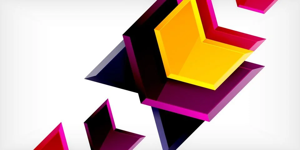 Vector 3d arrow techno design template Stock Illustration