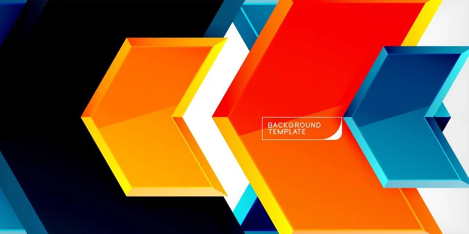 Vector 3d arrow techno design template Stock Illustration