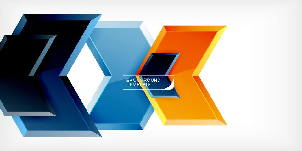 Vector 3d arrow techno design template Stock Illustration