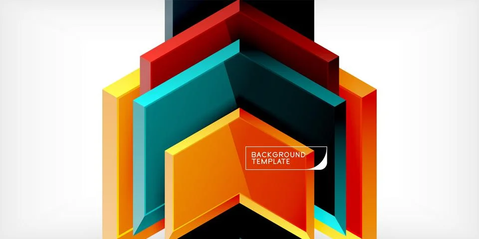 Vector 3d arrow techno design template Illustrazione stock