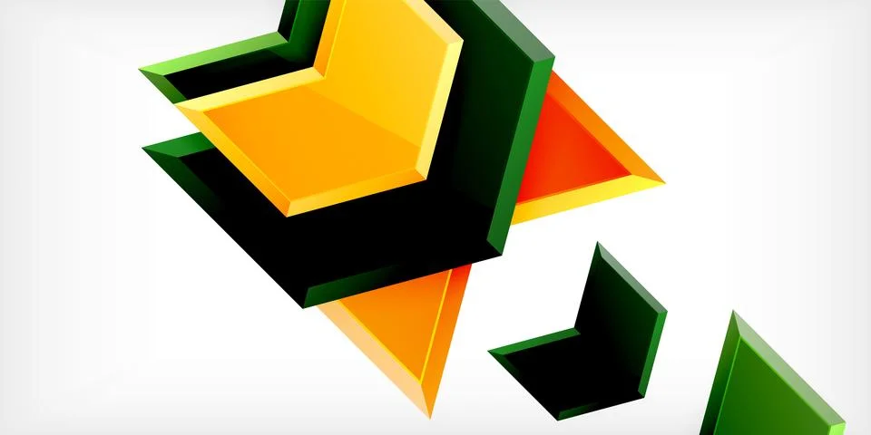Vector 3d arrow techno design template Illustrazione stock