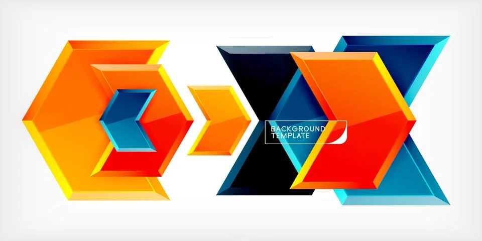 Vector 3d arrow techno design template Stock Illustration