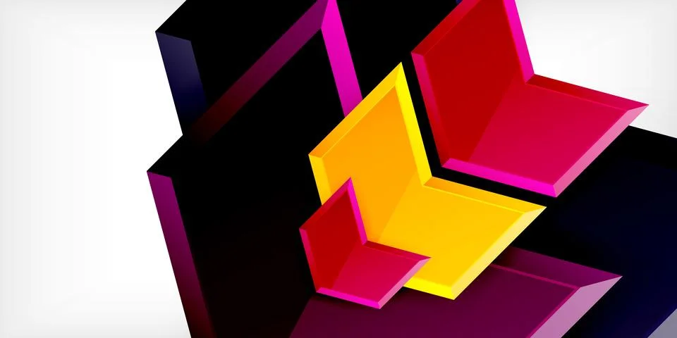 Vector 3d arrow techno design template Illustrazione stock