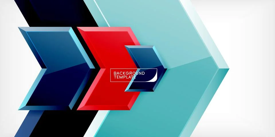 Vector 3d arrow techno design template Illustrazione stock