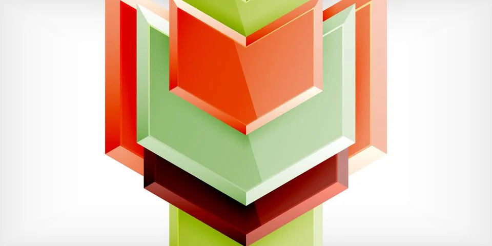 Vector 3d arrow techno design template Illustrazione stock