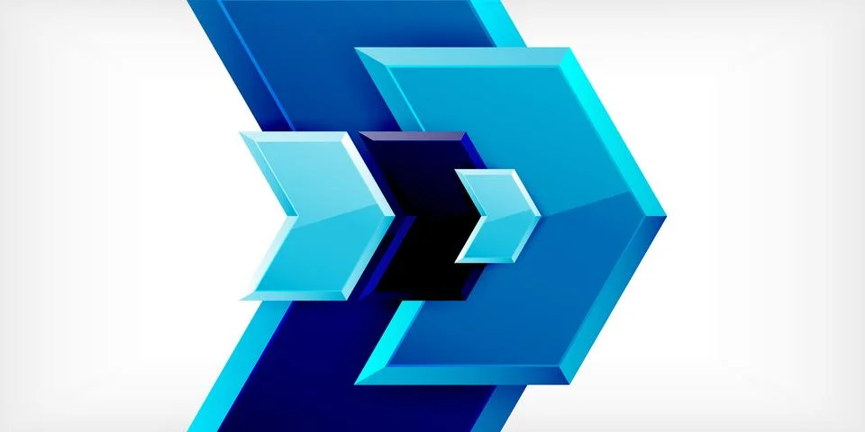 Vector 3d arrow techno design template Stock Illustration