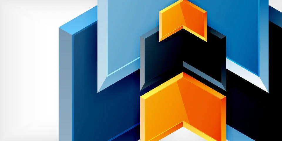 Vector 3d arrow techno design template Illustrazione stock