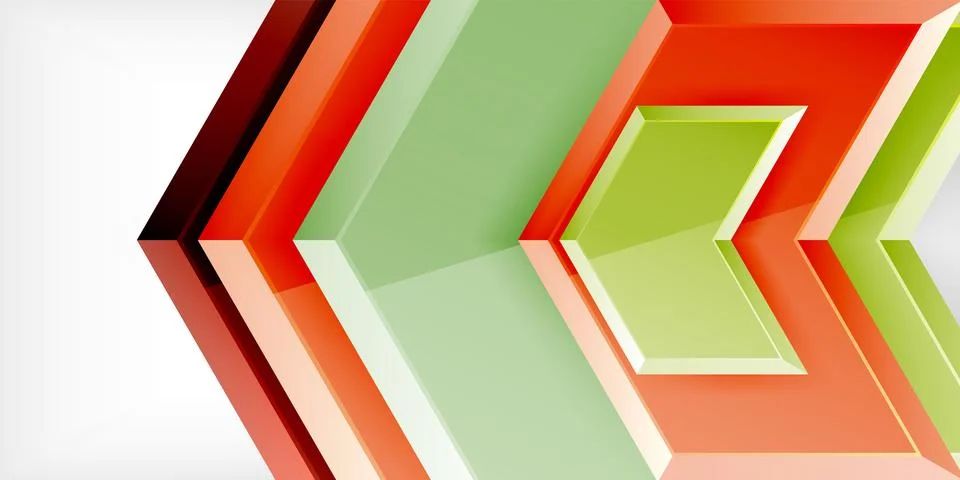 Vector 3d arrow techno design template Illustrazione stock