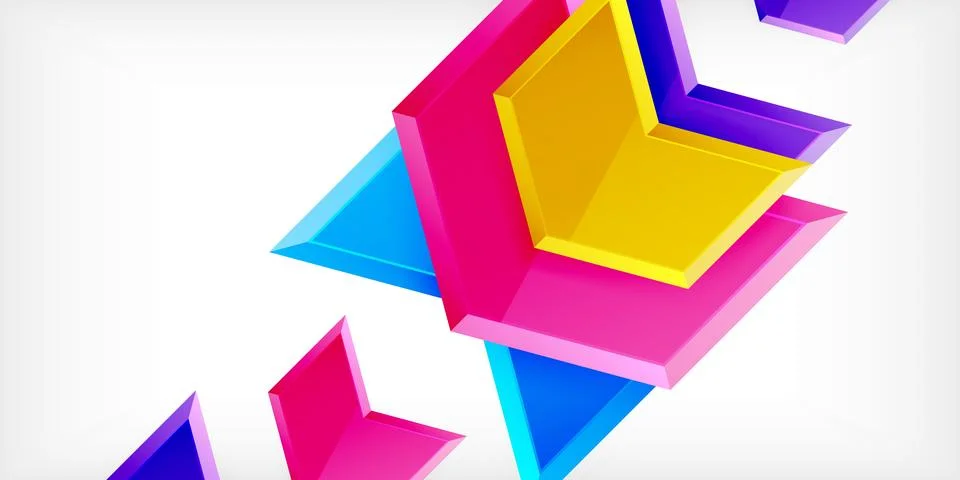 Vector 3d arrow techno design template Stock Illustration