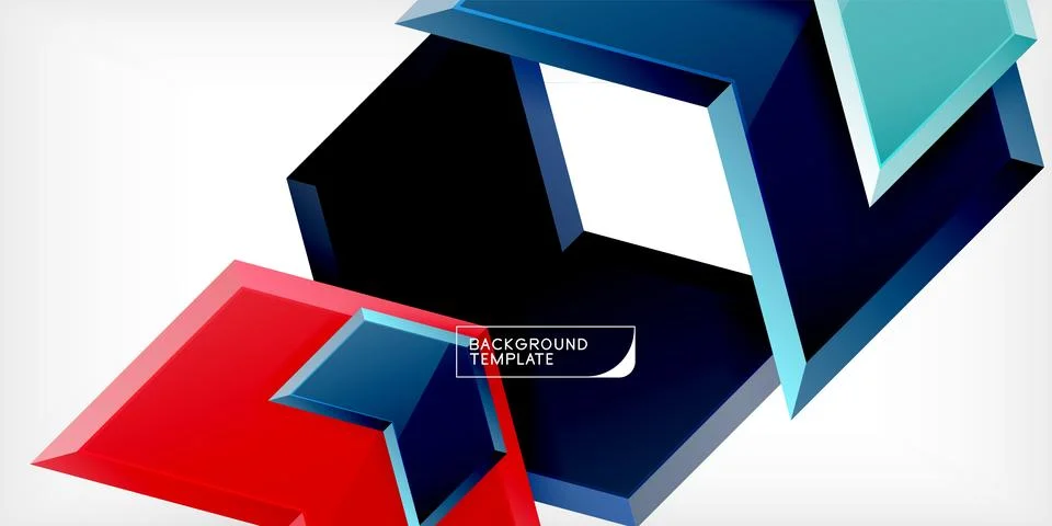 Vector 3d arrow techno design template Illustrazione stock