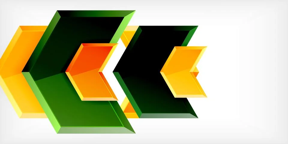 Vector 3d arrow techno design template Illustrazione stock
