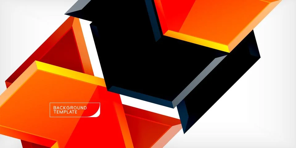 Vector 3d arrow techno design template Stock Illustration
