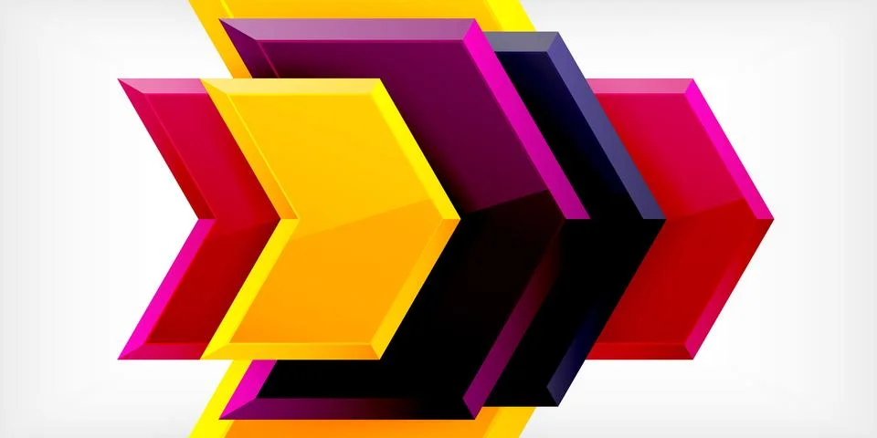 Vector 3d arrow techno design template Illustrazione stock