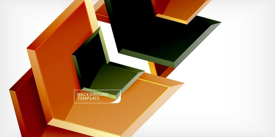 Vector 3d arrow techno design template Illustrazione stock