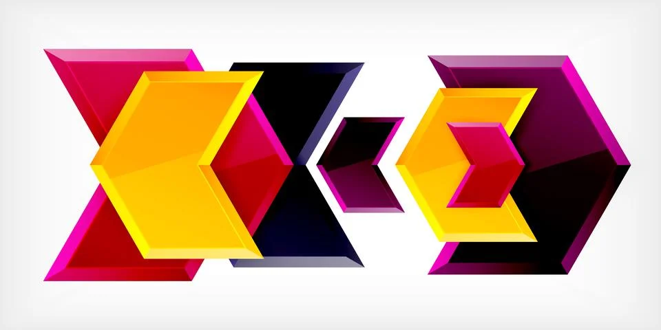 Vector 3d arrow techno design template Stock Illustration