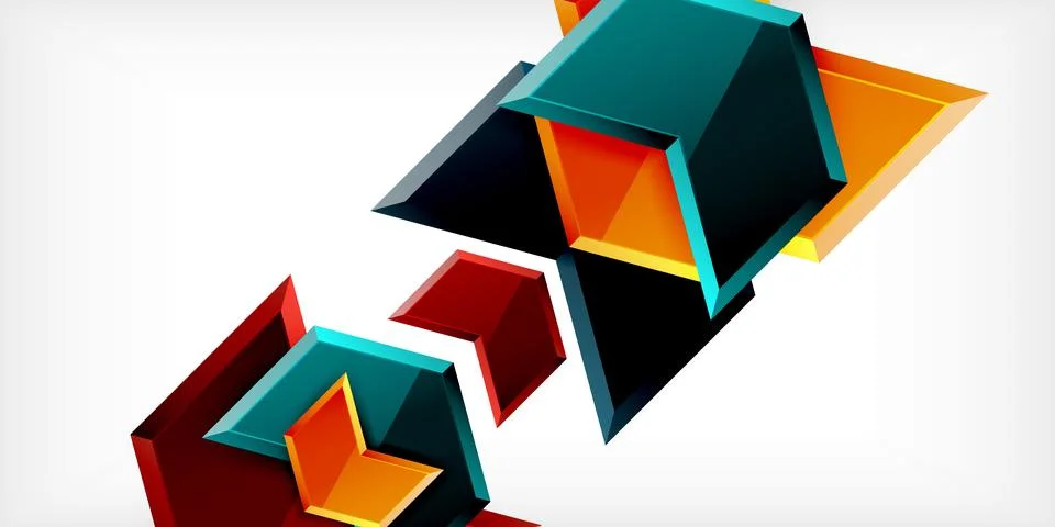 Vector 3d arrow techno design template Illustrazione stock