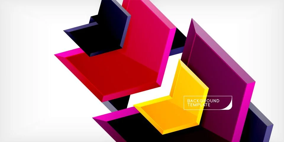 Vector 3d arrow techno design template Stock Illustration