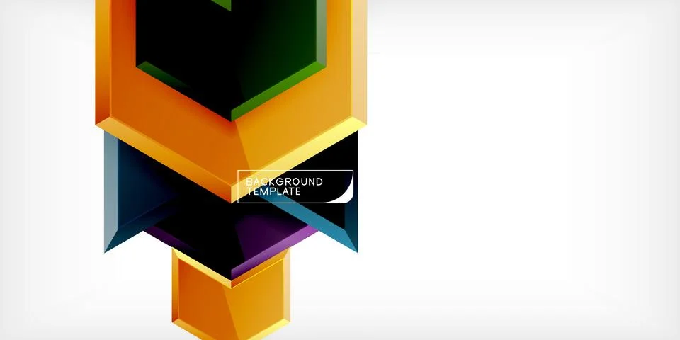 Vector 3d arrow techno design template Stock Illustration