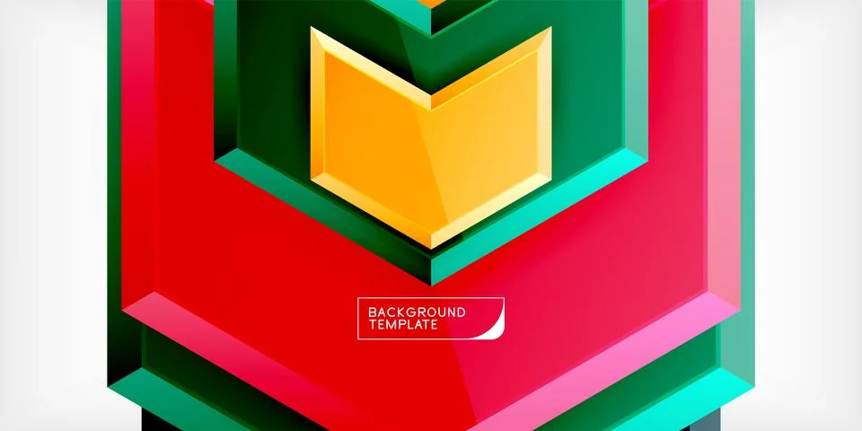 Vector 3d arrow techno design template Stock Illustration