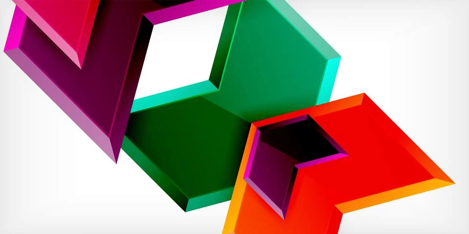 Vector 3d arrow techno design template Stock Illustration