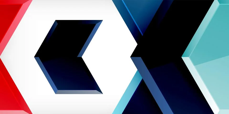 Vector 3d arrow techno design template Stock Illustration