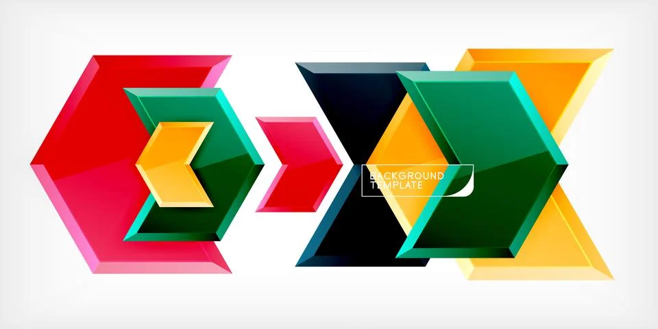 Vector 3d arrow techno design template Stock Illustration