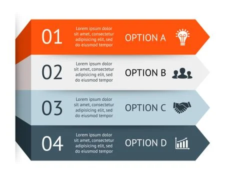 Vector 3d arrows infographic, diagram, graph. Stock Illustration