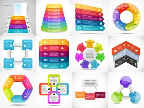 Vector 3D arrows infographic, diagram, graph, presentation, chart. Business Stock Illustration