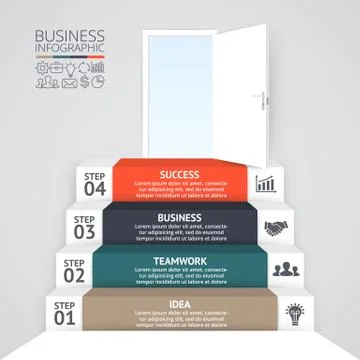 Vector 3d arrows infographic. Template for diagram, graph, presentation and Stock Illustration