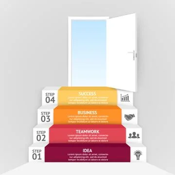 Vector 3d arrows infographic. Template for diagram, graph, presentation and Stock Illustration