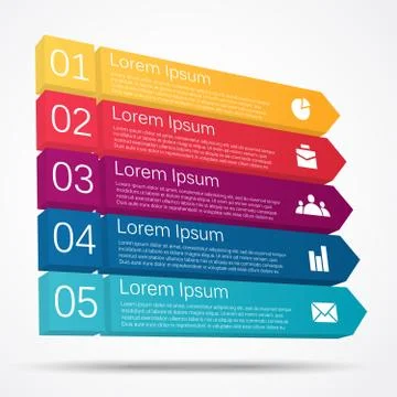 Vector 3D arrows stairs infographic. Template for diagram, graph, presentation Stock Illustration
