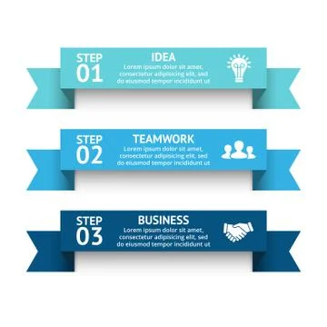 Vector 3d arrows stripes infographic, ribbon diagram, lines graph, stairs Stock Illustration