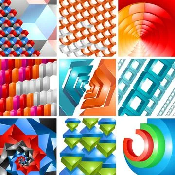 Vector 3d background abstract design set Vector Illustration of 3d Abstrac... Stock Photos