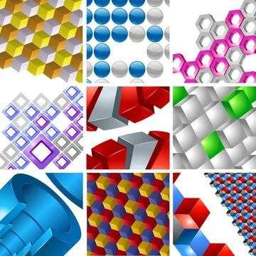 Vector 3d background abstract design set Vector Illustration of 3d Abstrac... Stock Photos