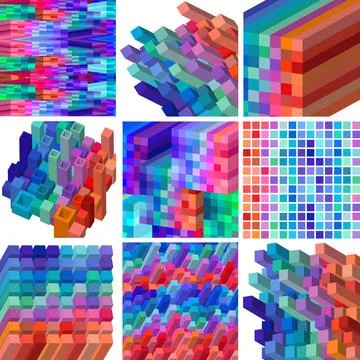 Vector 3d background abstract design set Vector Illustration of Three Dime... Stock Photos