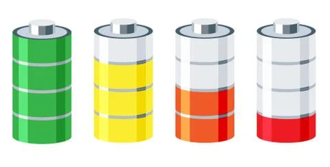 Vector 3d battery set Stock Illustration