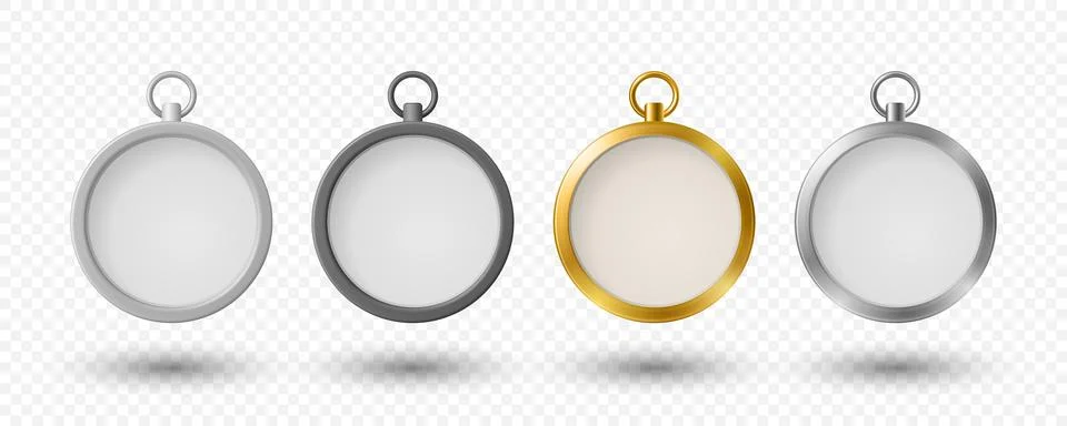 Vector 3d Blank Compass Set Isolated. Round Navigation Instruments with Empty Stock-Illustration