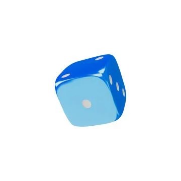 Vector 3D blue hexagonal dice for design on isolated background. Illustrazione stock