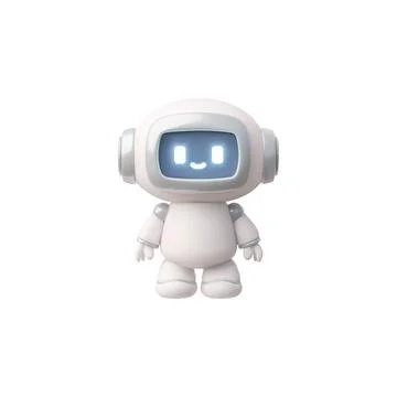 Vector 3D boy a smart, friendly character with artificial intelligence on a Stock Illustration
