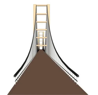 Vector 3D bridge City buildings view Ilustración de archivo