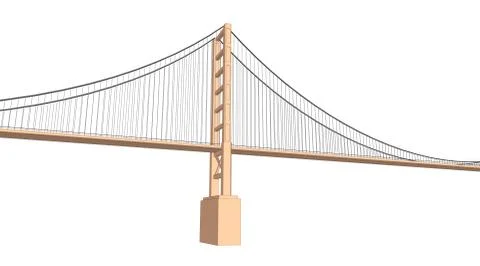 Vector 3D bridge City buildings view Ilustración de archivo