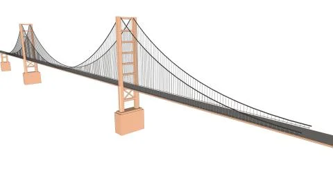 Vector 3D bridge City buildings view Ilustración de archivo