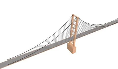 Vector 3D bridge City buildings view Ilustración de archivo