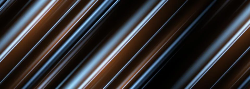 Vector 3D brown and blue stripes wide abstract background. Stock Illustration