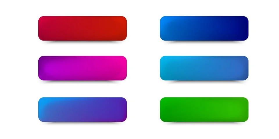 Vector 3d button set with gradient Isolated elements for your design Stock Illustration