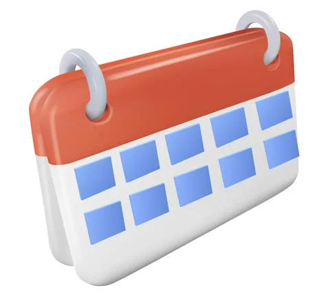 Vector 3d calendar icon render illustration Stock Illustration