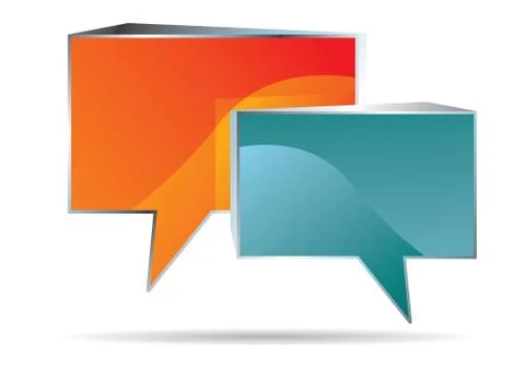 Vector 3d chat clouds or bubbles Stock Illustration