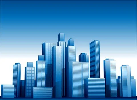 Vector 3d cityscape buildings background Stock Illustration