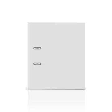 Vector 3d Closed Realistic Closed White Blank Office Binder Cover with Metal Stock Illustration