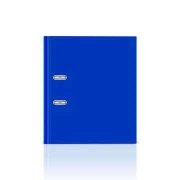 Vector 3d Closed Realistic Closed Blue Blank Office Binder Cover with Metal 스톡 일러스트